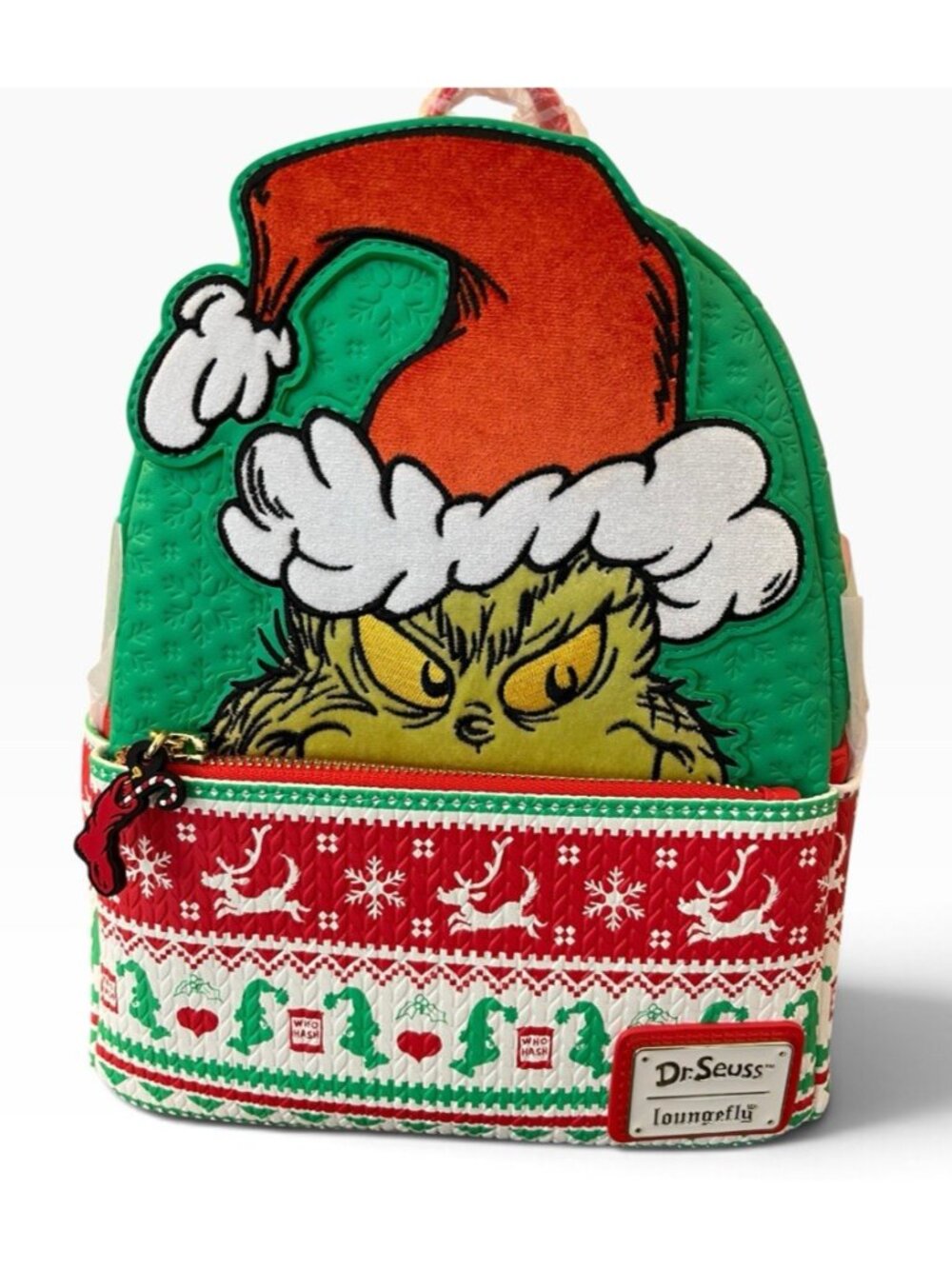 Loungefly Dr Seuss How The Grinch Stole Christmas Sweater Mini Backpack NWT